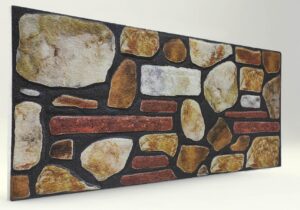 Altın Doğal Taş Desenli Strafor Duvar Paneli