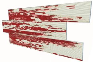 Eskitme Kırmızı İnce Ahşap Desenli Strafor Duvar Paneli