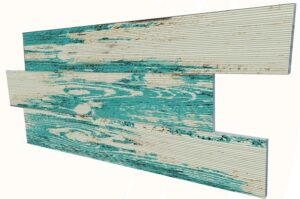 Eskitme Mavi İnce Ahşap Desenli Strafor Duvar Paneli