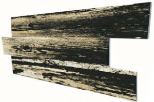 Eskitme Siyah İnce Ahşap Desenli Strafor Duvar Paneli