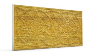 Güneş Koyu Hardal Oymalı Mermer Panel