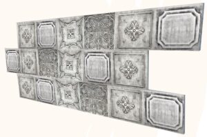 Metalik İnce Mermer Desenli Strafor Duvar Paneli