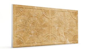 Yıldız Açık Hardal Oymalı Mermer Panel
