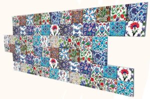 Çiçekli İnce Mermer Desenli Strafor Duvar Paneli